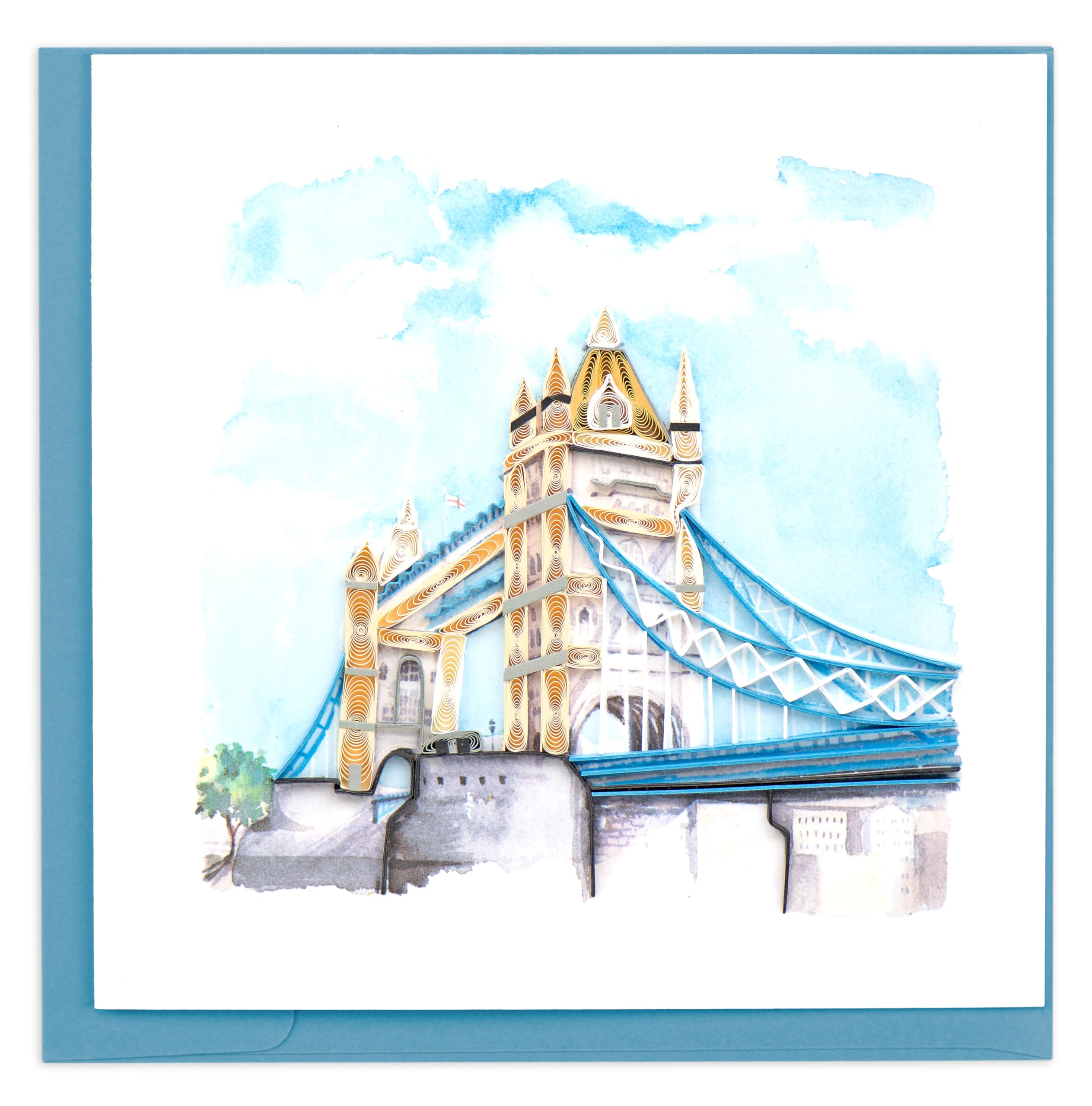Quilling London Tower Bridge Lavish London Hand-Finished Art Greeting Card Frameable Art - Suitable for Framing in a Card Frame - by The Quilling Card Company