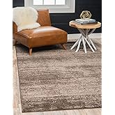Unique Loom Del Mar Collection Area Rug - Lucille (9'x 12' Rectangle, Brown/ Ivory)
