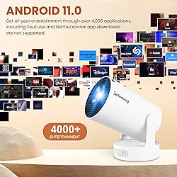 Mini Projector 4K with WiFi Bluetooth 5.4 - Smart