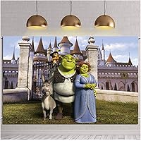 Shrek Theme Photography Backdrop 5x3FT Castle Green Monster Photo Booth Background for Kids Shrek Theme Happy Birthday Party 