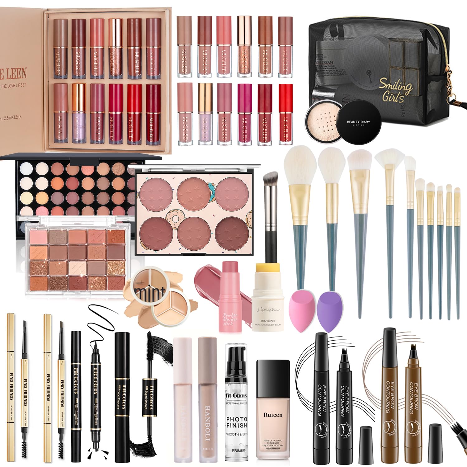Make up Sets Woman, Ruicen Makeup Sets for Women, Makeup Kit for Women, Makeup Set Full Kit, Includes Foundation 40 Color Eyeshadow Eyebrow Pen etc Cosmetic Make Up Gift Set