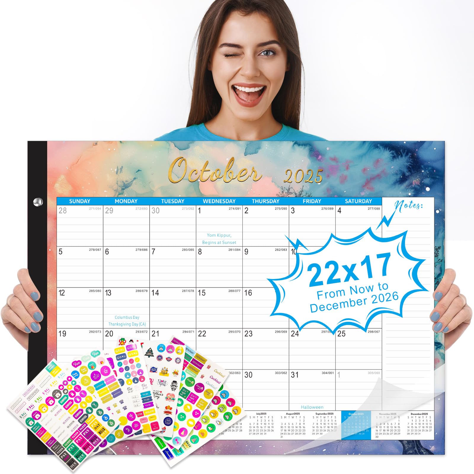 Gannyfer Desk Calendar 2026, Large Desk Calendar 2025-2026, 22
