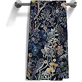 WOOGCHEIR Vintage Owl Kitchen Towels，Dark Botanical Floral Dish Tea Towels for Kitchen Decor,16x24 Inch