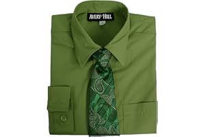 Avery Hill Boys Long Sleeve Dress Shirt with Windsor Tie