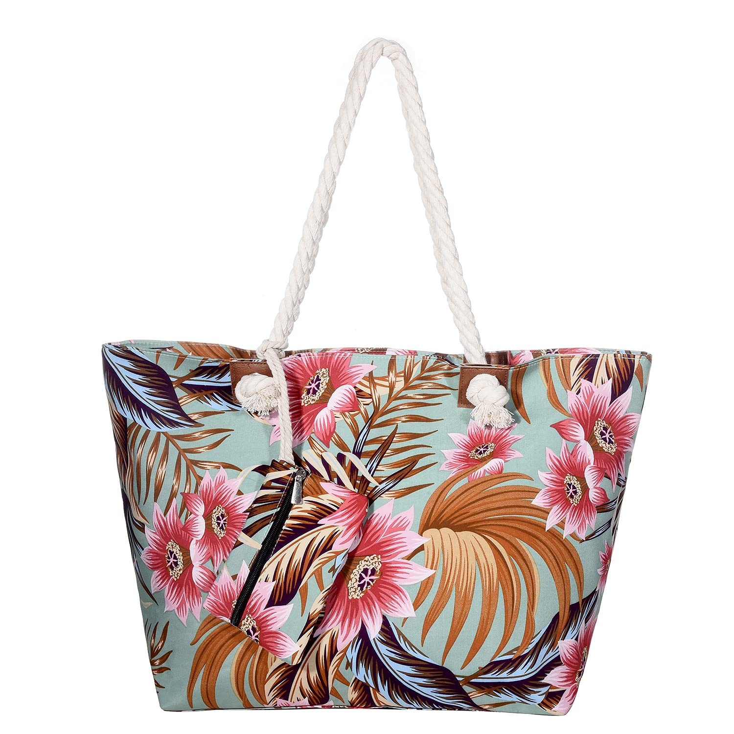 MASADA Large beach bag water resistant with zip Vintage Look