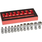 Astro Pneumatic Tool 7412 12-Piece 1/4" Drive Flex Socket Set - 6 Point - Metric