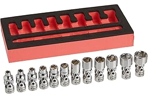 Astro Pneumatic 7412 1/4-Inch Drive Flex Socket Set, 6 Point - Metric, 12-Piece