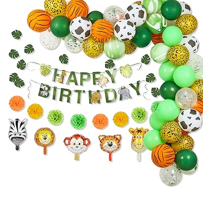 Jungle Safari Theme Party Balloon Garland Kit 149 Kuwait Ubuy