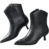 Kitten Heel Ankle Boots for Women Cowgirl Boots Womens Cowboy Booties Pointed Toe Dress Western Short Shoes