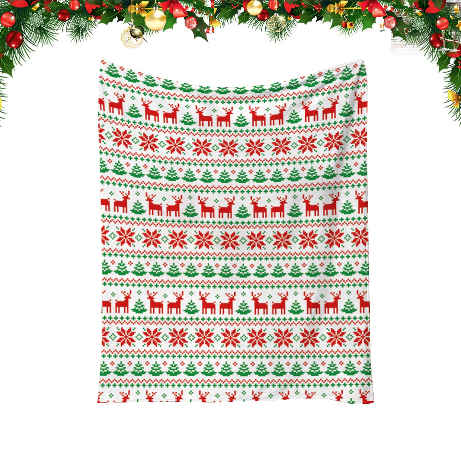 Christmas Fleece Throw Blanket,70x100cm Fluffy Flannel Blanket Throw for Sofa Bed Couch,Green Christmas Tree Microfiber Blanket,Soft Warm Throw Blanket for Boys Girls,All Season for Xmas Kids Adults