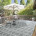 fifame Outdoor Camping Rug Patios Clearance Plastic Straw Weatherproof Reversible Mats, Large Floor Mat for RV, Backyard, Dec