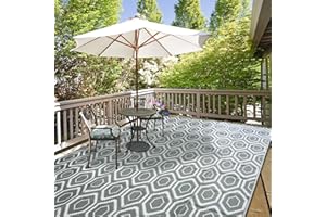 fifame Outdoor Camping Rugs, Rug Patios Clearance Plastic Straw Rug Weatherproof Reversible Mats, Large Floor Mat for Outdoors, RV, Patio, Backyard, Deck, Picnic, Beach, Trailer, Camping