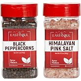 Eastanbul Salt and Pepper for Grinder Refill, Refill Pack, Gift Box, 18.3oz | Pink Himalayan Salt 12.3oz, Peppercorns Whole 6oz, Peppercorns for Grinder Refill, Spice Buddies Series