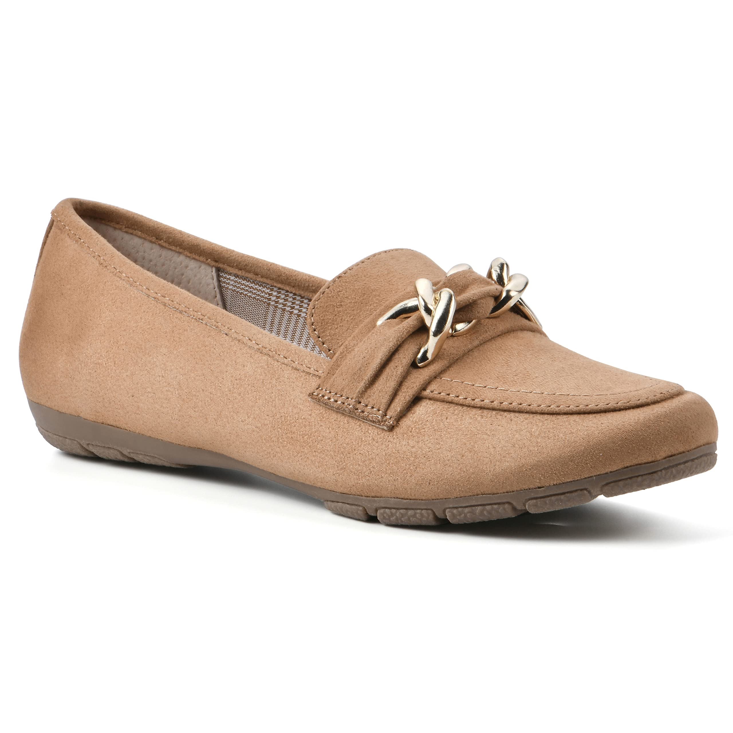 CLIFFS BY WHITE MOUNTAIN Women’s Gainful Loafer, Natural/Suedette, 9.5 M