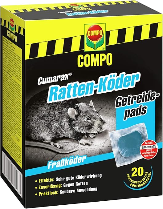 Compo Cumarax Ratten Koder Getreidepads Frasskoder Fur Koderboxen 20 Beutel 200 G Amazon De Garten