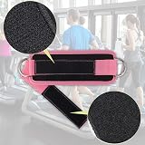 Fentar Adjustable Ankle Straps for Cable Machine Pink 2Pcs Double D Ring view 6
