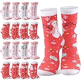 Jadive 16 Pairs Pink Nutcracker Socks Ballet Dance Nutcracker Sock Women Novelty Socks Winter Fuzzy Sock for Dance Lover Gift