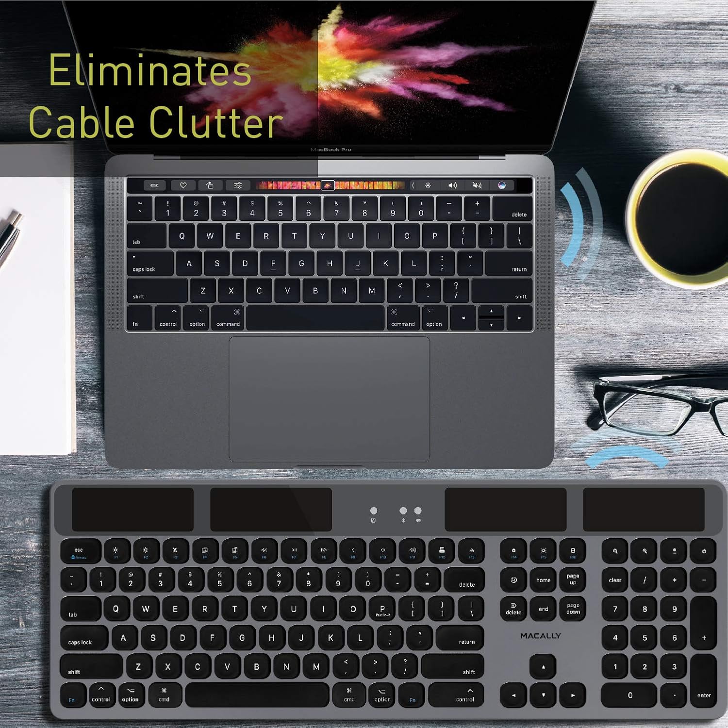 Macally Bluetooth Wireless Solar Keyboard image 3