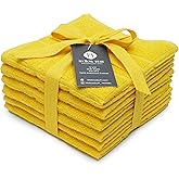 Mellow Buff 100% Cotton Terry Dish Cloth & Dish Towel, 6 Pack, Super Soft and Absorbent Kitchen Towels, Perfect for Kitchen Cleaning and Dish Washing (Yellow 6 Pack)