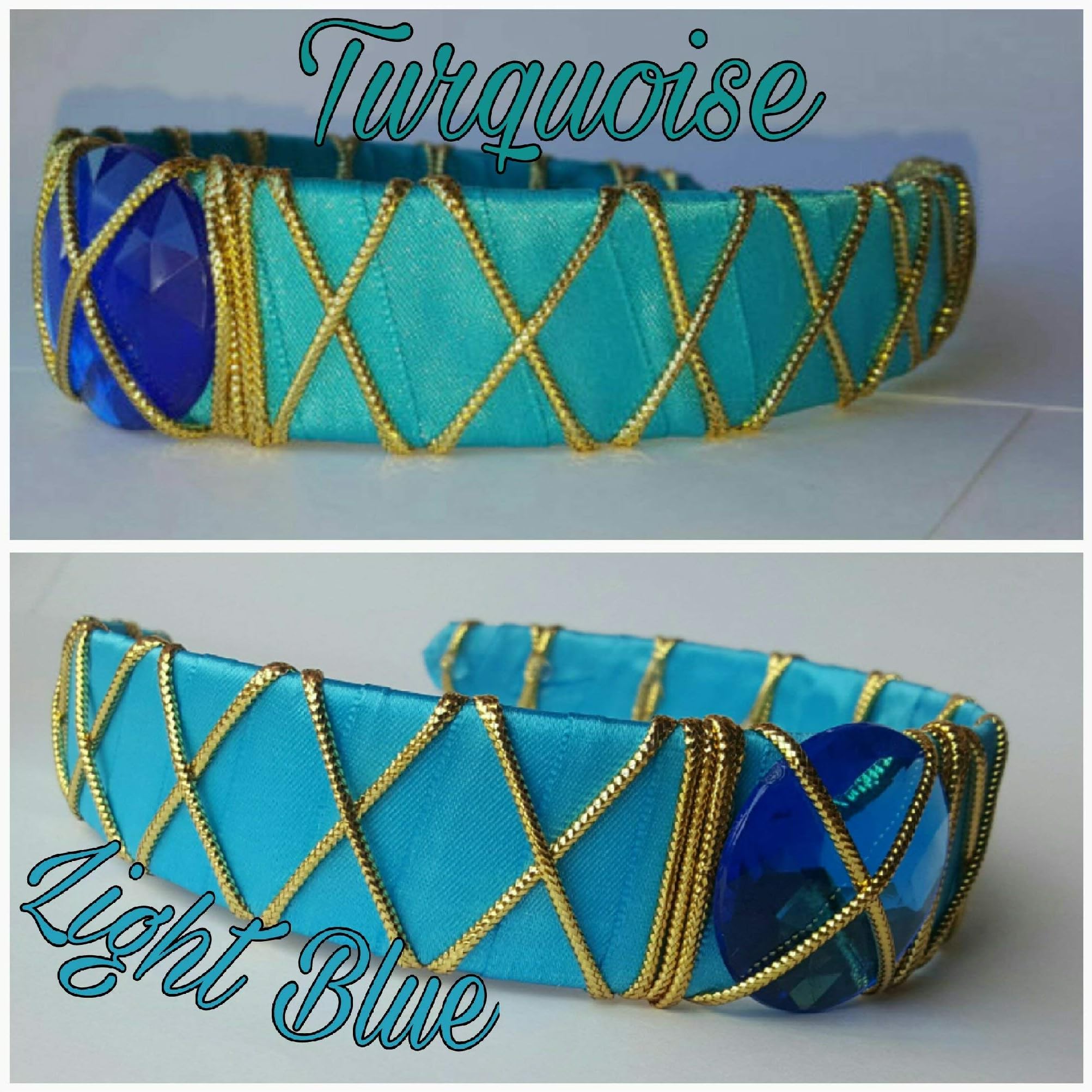 Princess Jasmine Headband now available in Turquoise and Light Blue - Costume