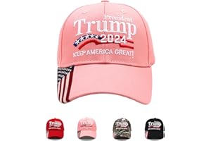 HOMESLIK Trump Hat 2024 President MAGA Hat Embroidered Keep America Great Trump Merchandise USA Flag Baseball Cap for Women Men