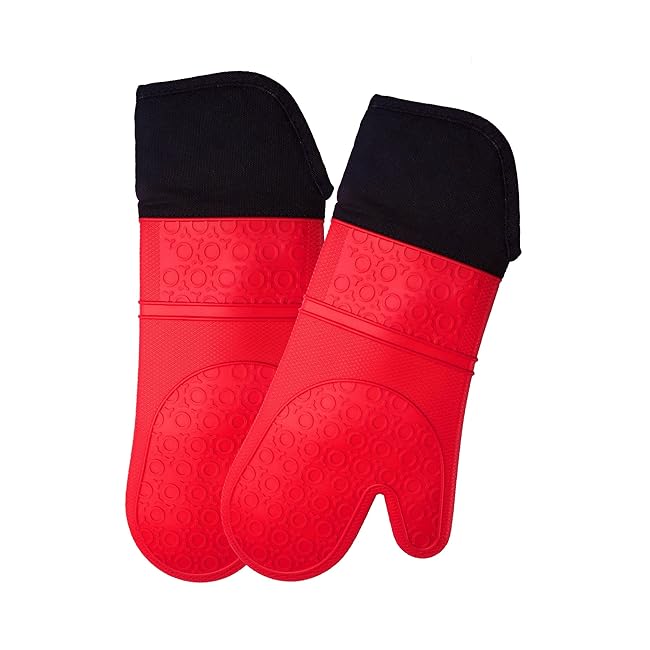 Extra Long Professional Silicone Oven Mitt - 1...