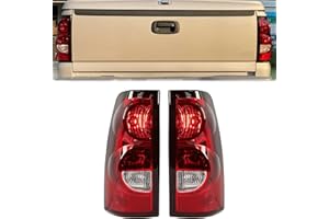 ECOTRIC Tail Lights Compatible with 2003-2006 Chevy Silverado 1500 2500 3500 Pair Rear Taillights Brake Signal Lamp w/Bulbs a