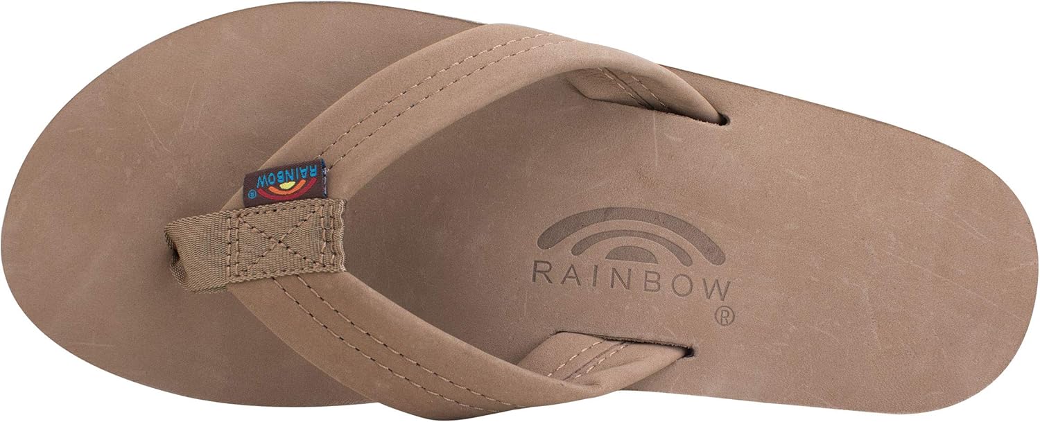  | Rainbow Sandals Men's Premier Leather Double Layer with Arch Wide Strap, Dark Brown, Men's Large / 9.5-10.5 D(M) US | Sandals
