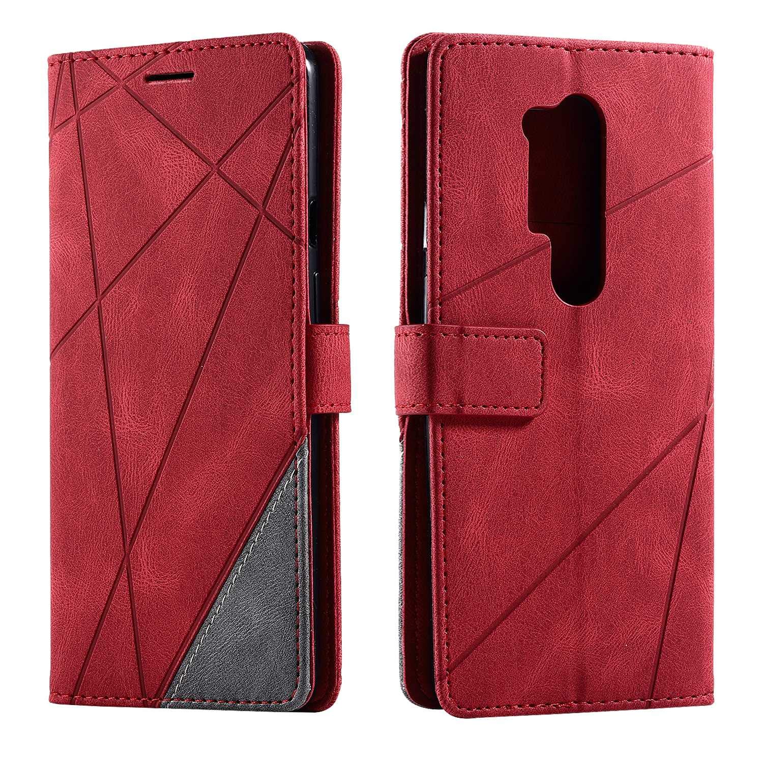 SONWO Case for OnePlus 8 Pro Case, Premium Leather Flip Wallet Case Magnetic Closure Card Slots Kickstand Phone Case for OnePlus 8 Pro, Red