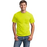 Gildan Mens 6.1 oz. Ultra Cotton Pocket T-Shirt G230 -Safety Green 4XL