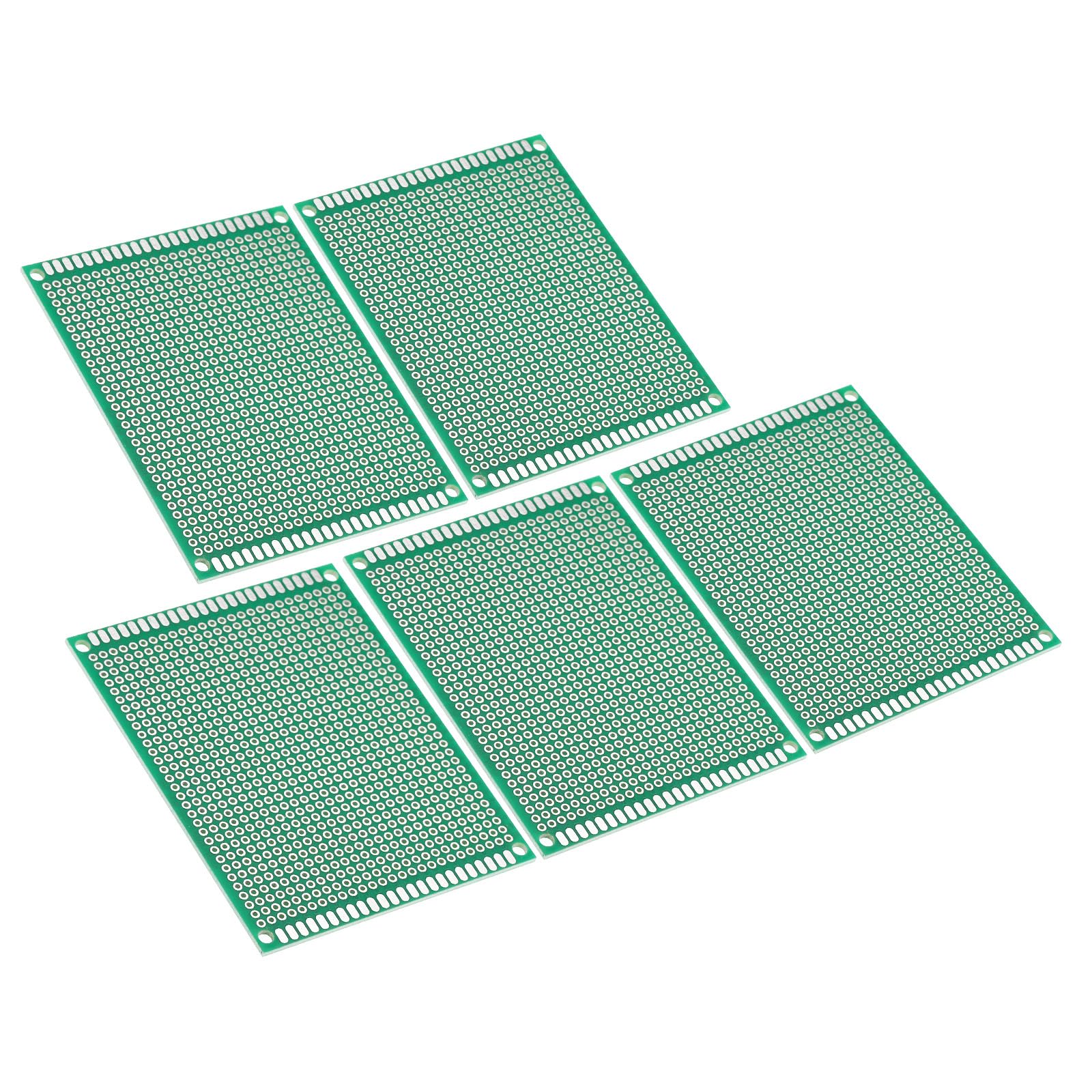 PATIKIL 3.5" x 2.8" PCB Board Circuit, 5 Pcs Prototype Perfboard Solder Boards for DIY Soldering and Electronic Project Circuit Boards Solderable Breadboard, Green