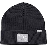 Jeep 1941 There's Only One Rubber Patch Logo Dark Blue Knit Beanie with Cuff Hat