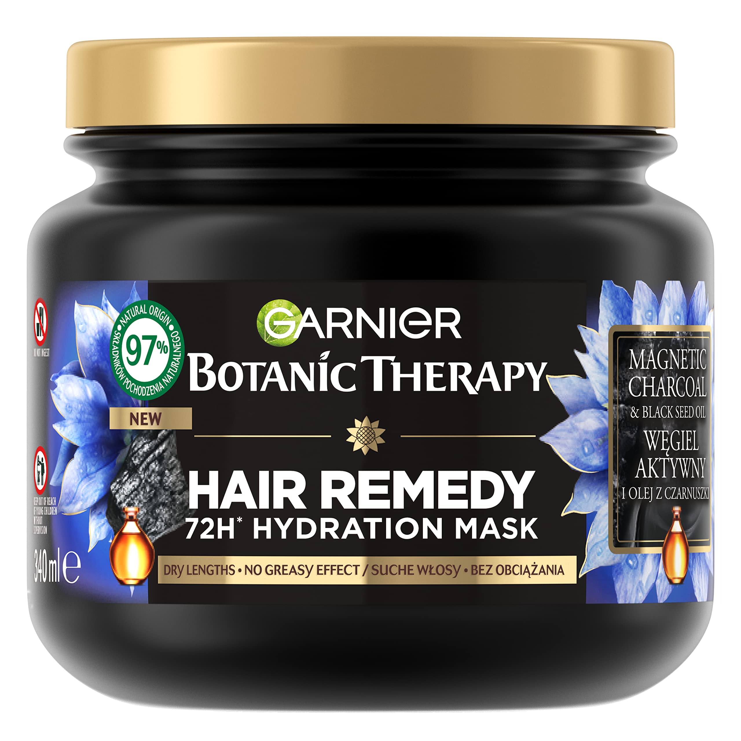 Garnier Botanic Therapy Activated Carbon and Black Cellin Oil Hair Mask 340 ml