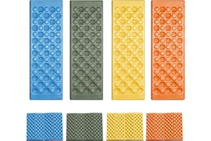 4 Pcs Camping Foam Seat Pad, Portable Lightweight Camping Cushion, Outdoor Foam Mat for Camping, Hiking, Fishing (Orange, Yel