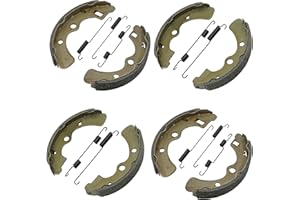 Caltric 2 Front and Rear Brake Shoes Compatible with Kawasaki Mule 4010 KAF620 KAF 620 4X4 2009-2014
