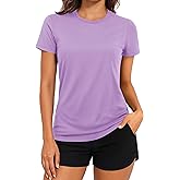 TACVASEN Women's Short Sleeve Workout Shirts UPF 50+ Sun Protection Quick Dry Athletic Tops for Running Gym Tee