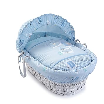 blue moses basket sheets
