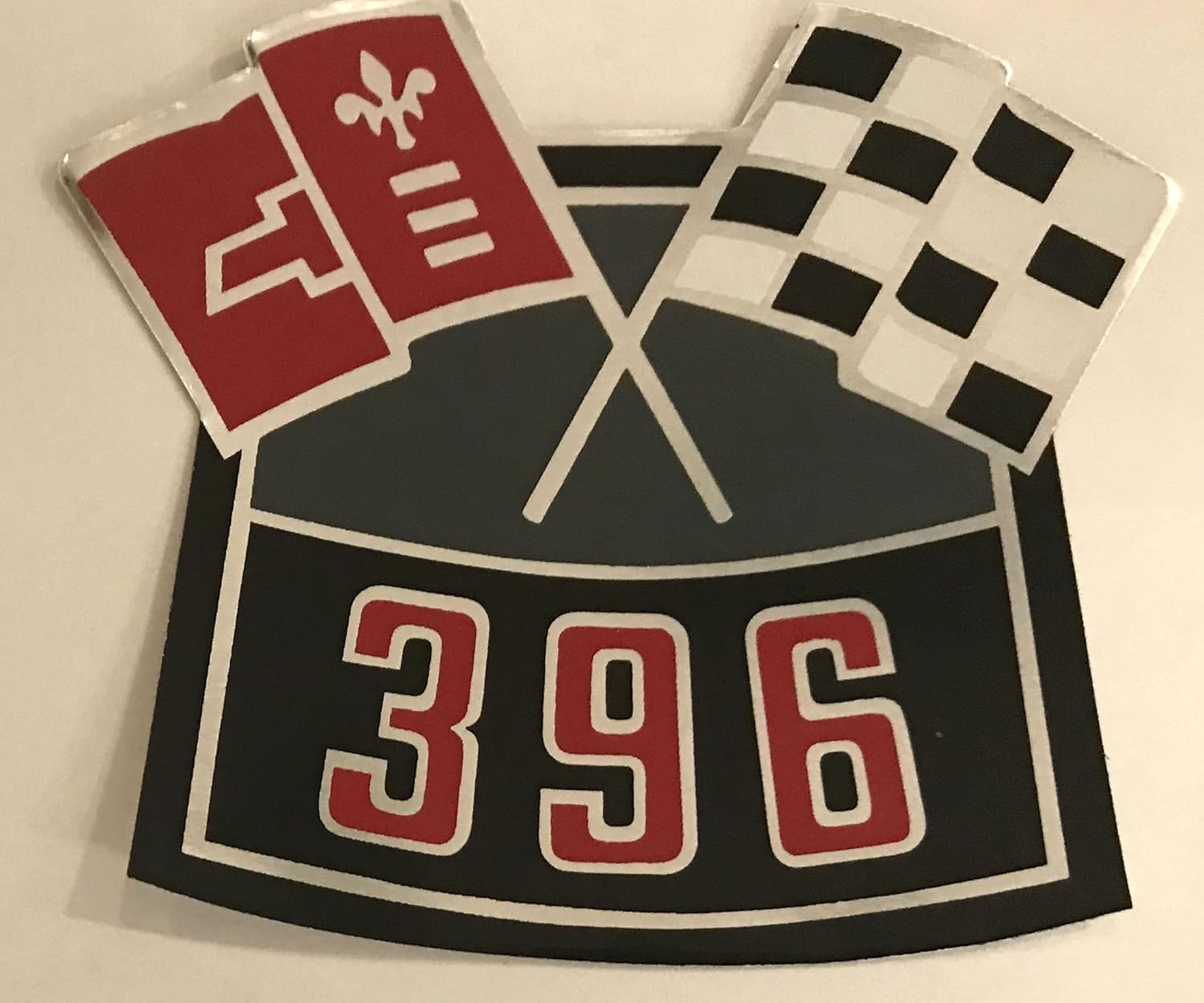 Chevy 396 Air Cleaner Decal Crossed Flags Automotive