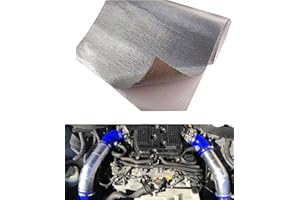 Alioncar 12'' X 24''Aluminized Heat Shield Mat Thermal Barrier Adhesive Backed Heat Blanket, Fiberglass Insulation Reflective Material High Temp Protection