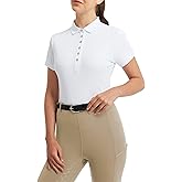 FitsT4 Sports Equestrian Shirts for Women Short Sleeve UPF50+ Moisture Wicking Polo Shirts for Horse Riding Tops