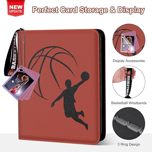 basketball card binder 900 Pockets Binder, Portable Waterproof PU Storage Album,C9 padded loose Basketball Card Binder - 400
