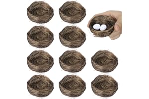 Milisten 16pcs Simulated Bird Nest Mini Artificial Bird Nest Fake Ornament for Christmas Tree Decor Wedding House Home Crafts Garden Moss Easter Party Decor
