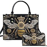Personalized Butterfly Leather Bag, Jewelry Drawing Style Handbag and Purse Set, Christmas Birthday Gift for Mom, Women