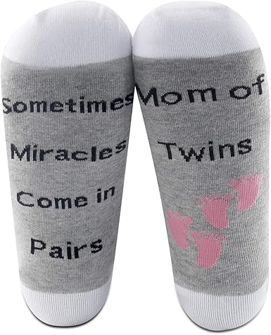 Mbmso 2 Pairs Twin Mom Socks Mom Of Twins Gift For Mom Expecting Twins At Amazon Women S Clothing Store