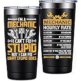 SpenMeta Mechanic Gifts for Men - Christmas, Fathers Day, Birthday Gifts for Mechanics - I'm a Mechanic I Can't Fix Stupid Tumbler Cup 20oz
