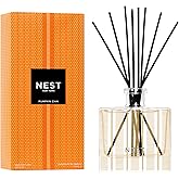 NEST New York Reed Diffuser, Pumpkin Chai - The Fall Collection - 5.9 fl oz - Fragrance for Up to 90 Days - Reusable, Refillable Glass Holder - Includes 8 All-Natural Reed Sticks - Flame Free