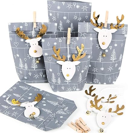 Regali Di Natale Per Dipendenti.Piccoli Regali Di Natale Imballaggio Sacchetto Di Carta Grigio Argento Bianco Ciondolo In Legno Natalizio A Forma Di Renna Oro Naturale Per Clienti Dipendenti Silber Grau Weiss 25 Pezzi Amazon It Cancelleria