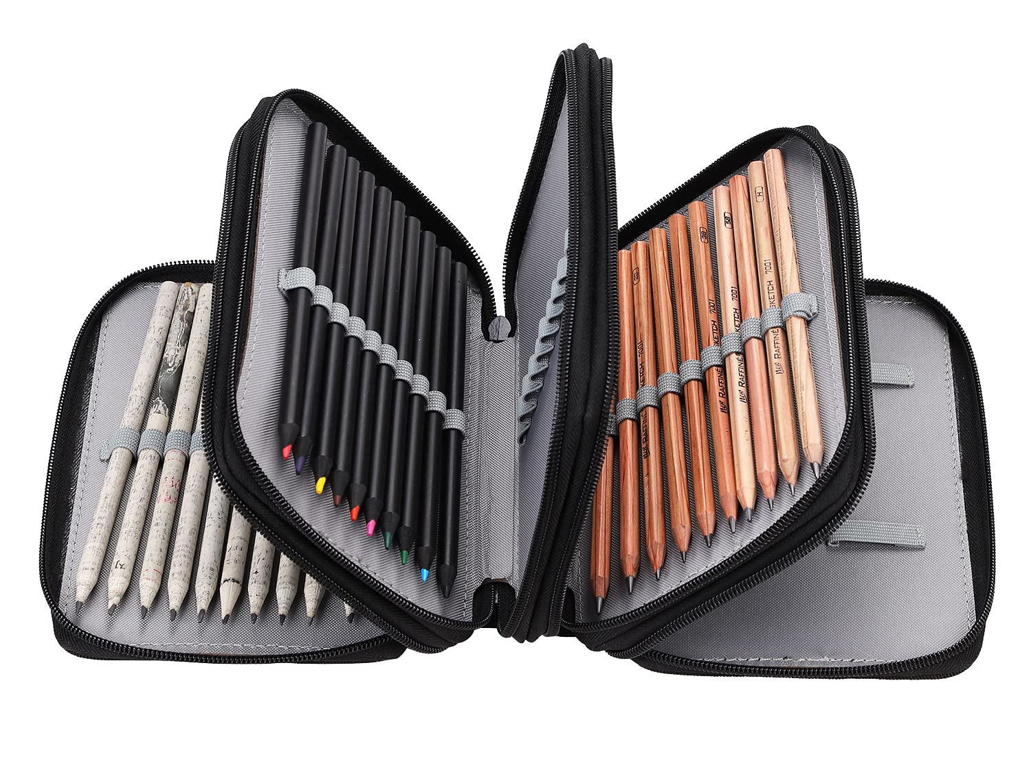 Large Capacity Colored Pencil Storage Case Multi-Layer Pencil Case with 72 Slots Handheld Pen Holder Pouch Stationary Organizer for Artist Students Teens Boys Girls