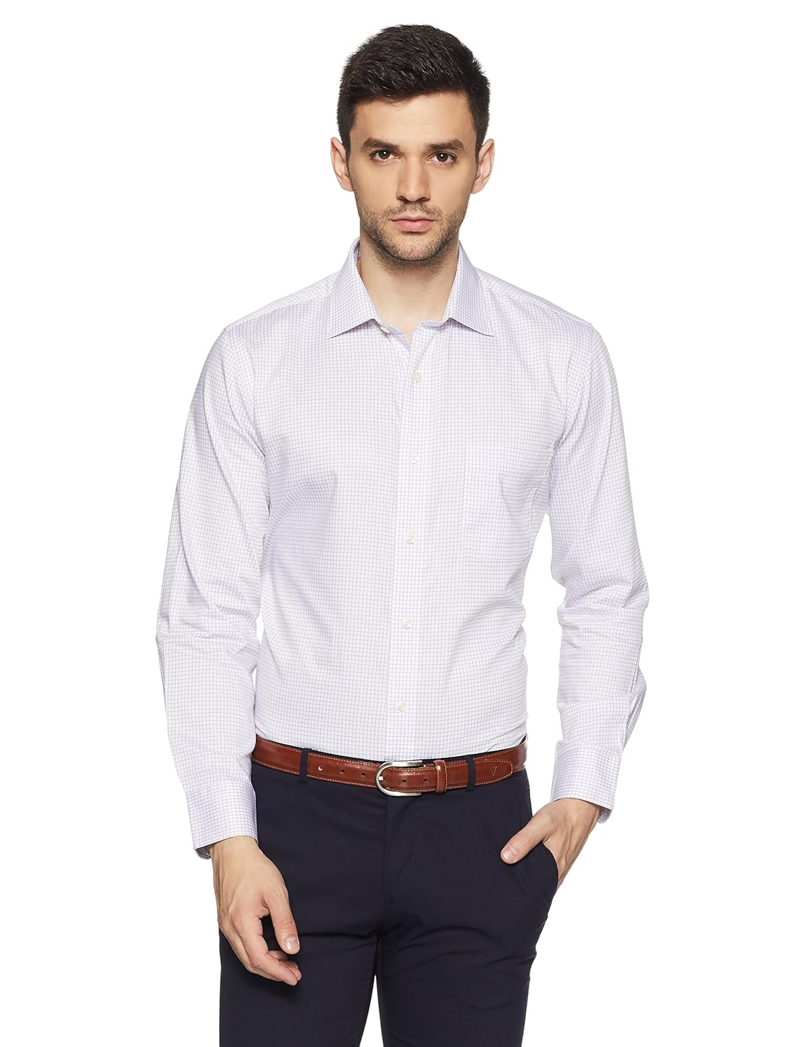 arrow men's plain regular fit cotton formal shirt