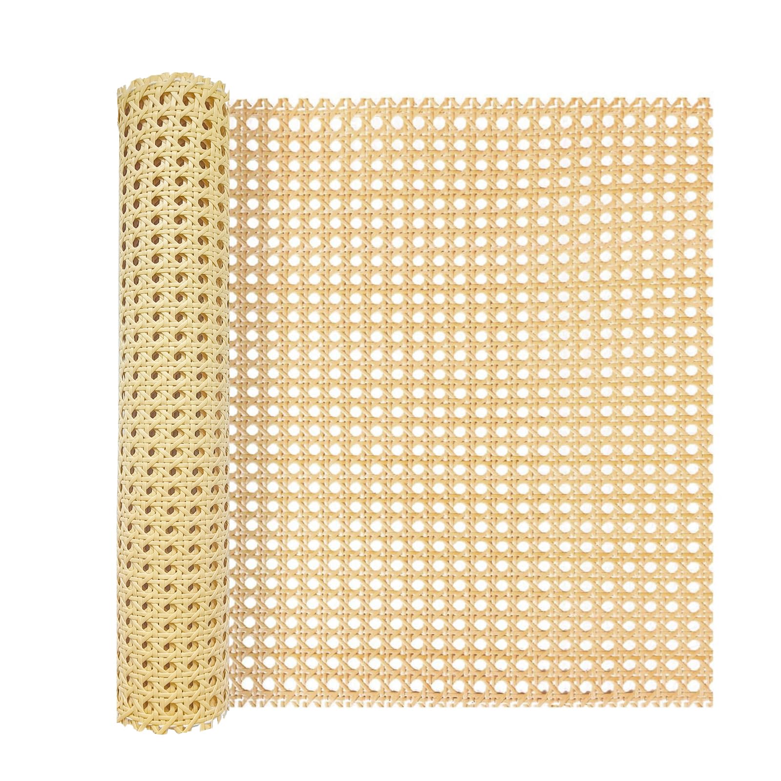 ALLINKIT 16inch X 6.6ft Cane Webbing,Rattan Webbing Roll for Caning Projects, PE Plastic Rattan Materials Craft,Woven Open Mesh Cane for Furniture, Chair, Cabinet, Ceiling, Bed